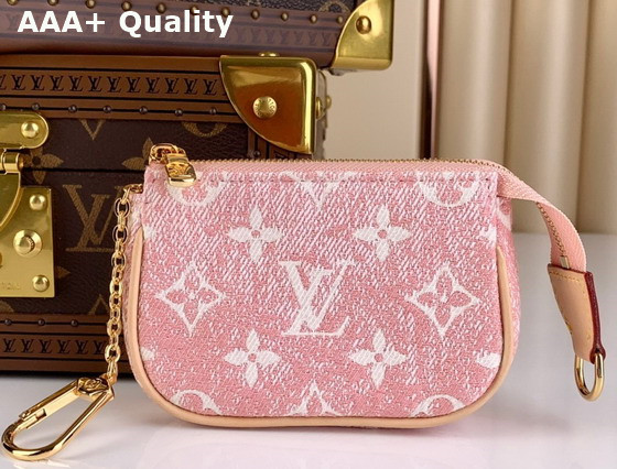 Louis Vuitton Micro Pochette Accessoires Pink Monogram Jacquard Denim M81176 Replica