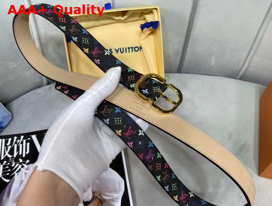 Louis Vuitton Mini 25mm Belt Black Multicolor Monogram Canvas Replica