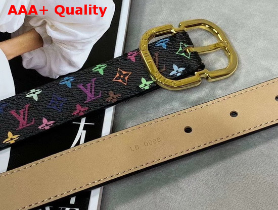 Louis Vuitton Mini 25mm Belt Black Multicolor Monogram Canvas Replica