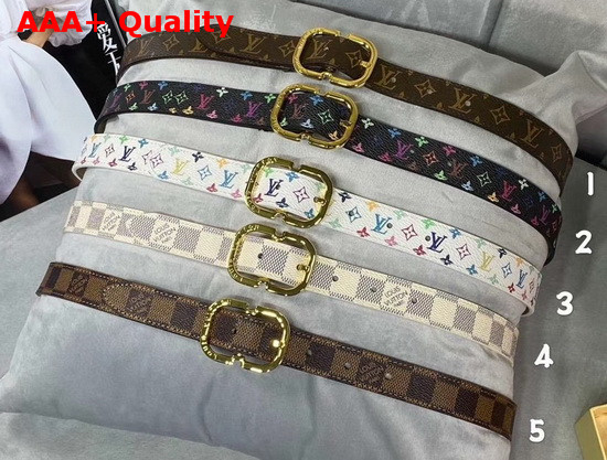 Louis Vuitton Mini 25mm Belt White Multicolor Monogram Canvas Replica