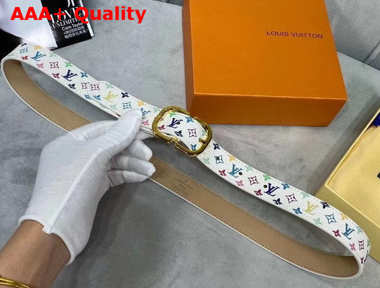 Louis Vuitton Mini 25mm Belt White Multicolor Monogram Canvas Replica