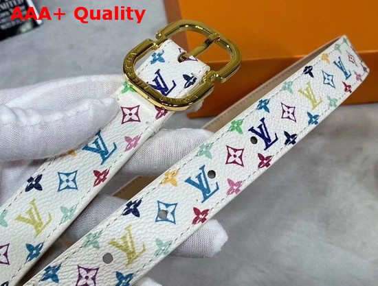 Louis Vuitton Mini 25mm Belt White Multicolor Monogram Canvas Replica