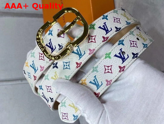 Louis Vuitton Mini 25mm Belt White Multicolor Monogram Canvas Replica