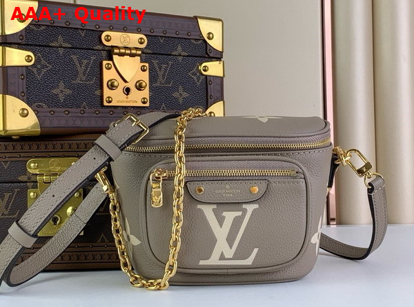 Louis Vuitton Mini Bumbag Bicolor Monogram Empreinte Leather Tourterelle Beige Cream M83219 Replica