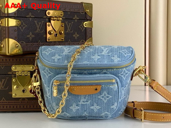 Louis Vuitton Mini Bumbag in Sky Blue Monogram Denim M83353 Replica