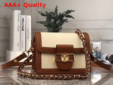 Louis Vuitton Mini Dauphine Beige Epi Leather with Browh Smooth Calfskin Leather Trim Replica