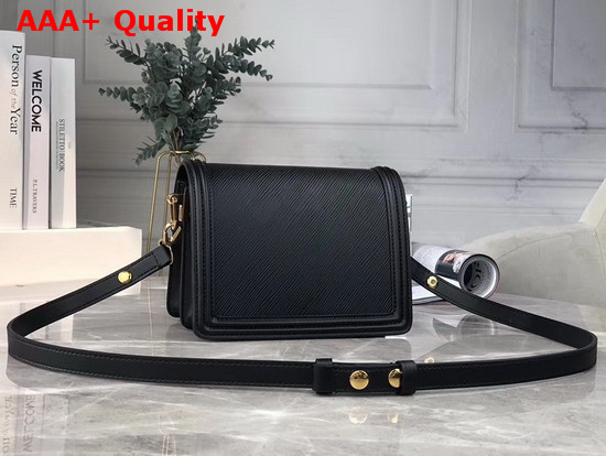 Louis Vuitton Mini Dauphine Black Epi Leather with Black Smooth Calfskin Leather Trim Replica