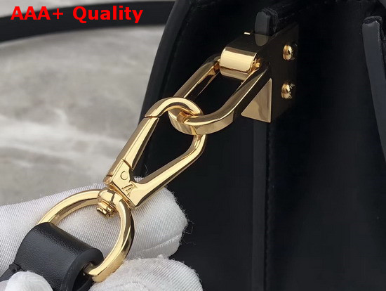 Louis Vuitton Mini Dauphine Black Epi Leather with Black Smooth Calfskin Leather Trim Replica