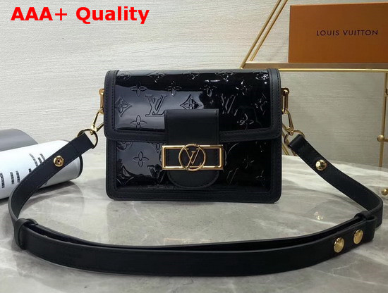 Louis Vuitton Mini Dauphine Handbag Black Monogram Vernis Leather Replica