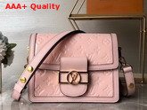 Louis Vuitton Mini Dauphine Handbag Pink Monogram Vernis Leather Replica