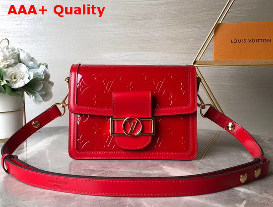 Louis Vuitton Mini Dauphine Handbag Red Monogram Vernis Leather Replica