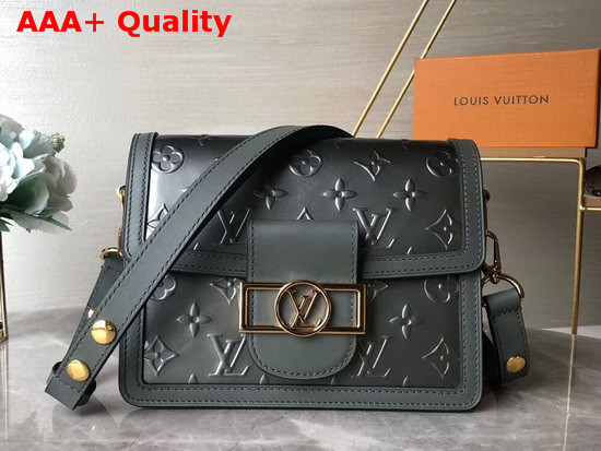 Louis Vuitton Mini Dauphine Handbag Silver Monogram Vernis Leather Replica