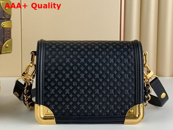 Louis Vuitton Mini Dauphine Handbag in Black Nanogram Calfskin Replica