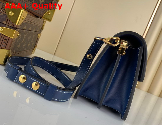 Louis Vuitton Mini Dauphine Navy Blue Denim Jacquard Textile Replica