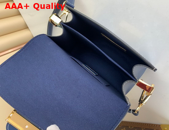 Louis Vuitton Mini Dauphine Navy Blue Denim Jacquard Textile Replica