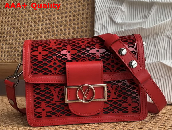 Louis Vuitton Mini Dauphine Red See Through Signature Leather M20359 Replica