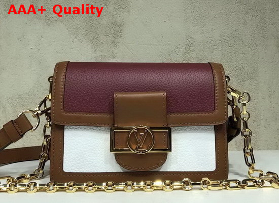 Louis Vuitton Mini Dauphine Snow White and Blackberry Purple Taurillon Leather M53806 Replica