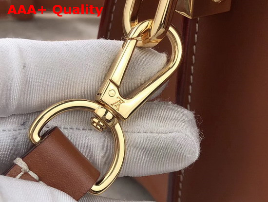 Louis Vuitton Mini Dauphine Yellow Epi Leather with Browh Smooth Calfskin Leather Trim Replica