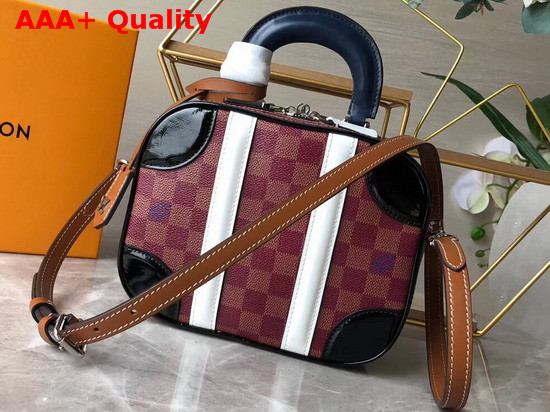 Louis Vuitton Mini Luggage Damier Burgundy Canvas Replica