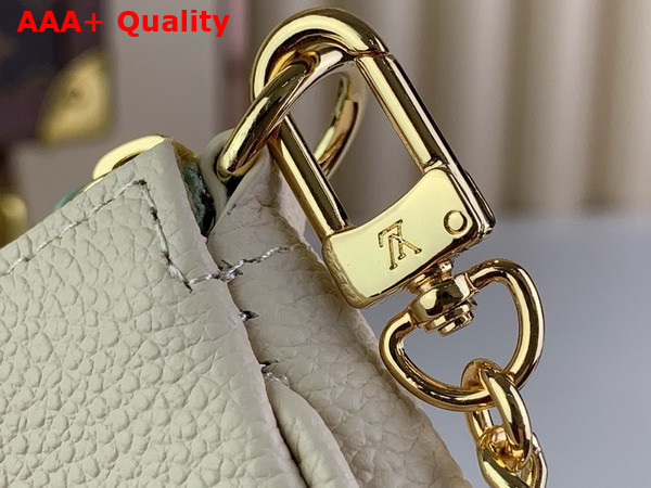 Louis Vuitton Mini Pochette Accessoires Beige and Turquoise Monogram Empreinte Leather Replica