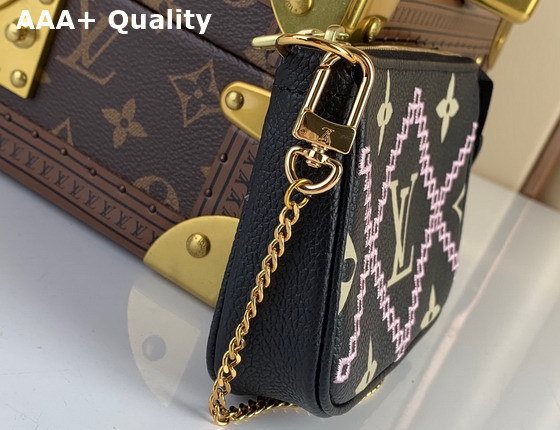 Louis Vuitton Mini Pochette Accessoires Black Monogram Empreinte Embroidered Replica