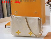 Louis Vuitton Mini Pochette Accessoires Cream Saffron Monogram Empreinte Leather Gradation on the Embossed Monogram Pattern M80501 Replica