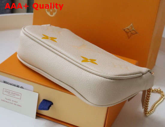 Louis Vuitton Mini Pochette Accessoires Cream Saffron Monogram Empreinte Leather Gradation on the Embossed Monogram Pattern M80501 Replica