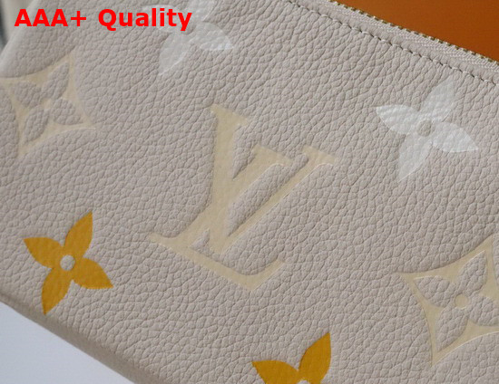 Louis Vuitton Mini Pochette Accessoires Cream Saffron Monogram Empreinte Leather Gradation on the Embossed Monogram Pattern M80501 Replica