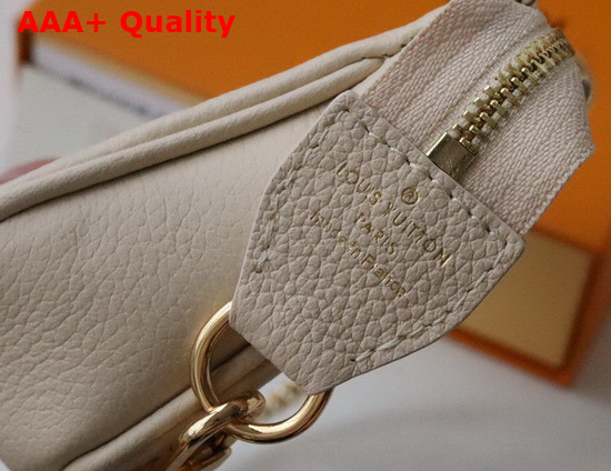 Louis Vuitton Mini Pochette Accessoires Cream Saffron Monogram Empreinte Leather Gradation on the Embossed Monogram Pattern M80501 Replica