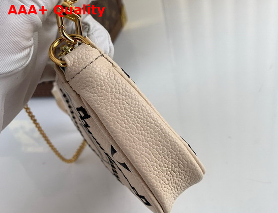 Louis Vuitton Mini Pochette Accessoires Creme Monogram Empreinte Embroidered Replica