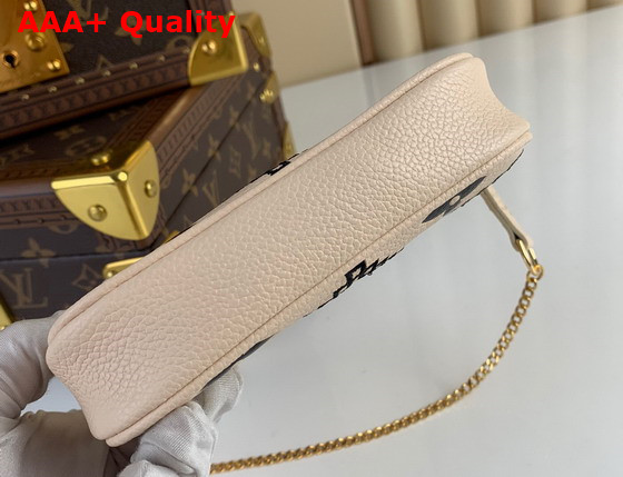 Louis Vuitton Mini Pochette Accessoires Creme Monogram Empreinte Embroidered Replica