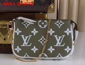 Louis Vuitton Mini Pochette Accessoires Khaki Beige Cream Monogram Empreinte Embossed Supple Grained Cowhide Leather M81284 Replica