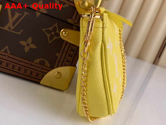 Louis Vuitton Mini Pochette Accessoires Lemon Curd Yellow Monogram Empreinte Embossed Supple Grained Cowhide Leather M46129 Replica