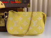 Louis Vuitton Mini Pochette Accessoires Lemon Curd Yellow Monogram Empreinte Embossed Supple Grained Cowhide Leather M46129 Replica