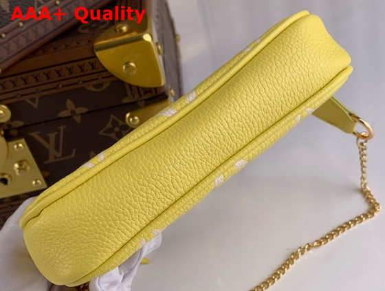 Louis Vuitton Mini Pochette Accessoires Lemon Curd Yellow Monogram Empreinte Embossed Supple Grained Cowhide Leather M46129 Replica