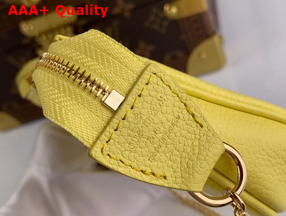 Louis Vuitton Mini Pochette Accessoires Lemon Curd Yellow Monogram Empreinte Embossed Supple Grained Cowhide Leather M46129 Replica