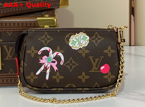 Louis Vuitton Mini Pochette Accessoires Monogram Candy Red Candy Factory Collection M12205 Replica