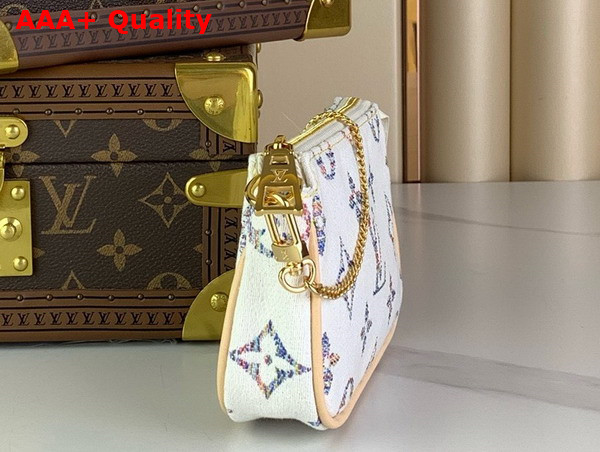 Louis Vuitton Mini Pochette Accessoires Multicolor White Monogram Jacquard Fabric Replica