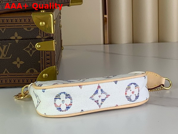 Louis Vuitton Mini Pochette Accessoires Multicolor White Monogram Jacquard Fabric Replica