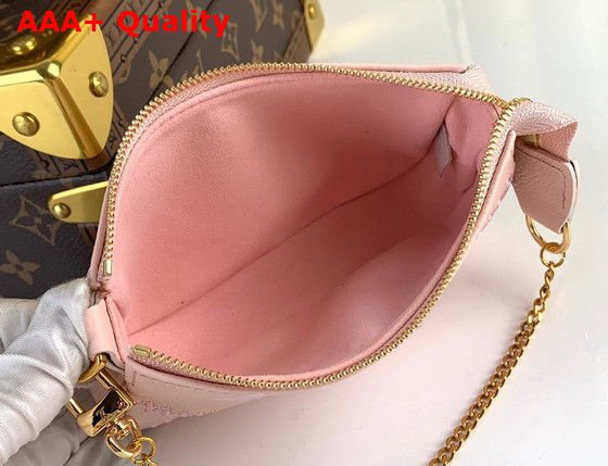 Louis Vuitton Mini Pochette Accessoires Pink Monogram Empreinte Embroidered M81140 Replica