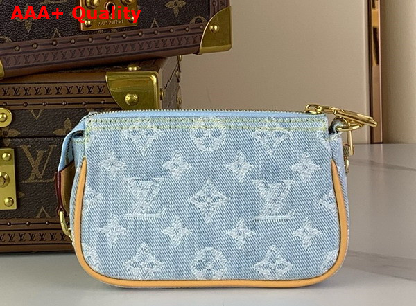 Louis Vuitton Mini Pochette Accessoires Sky Blue Monogram Denim Replica