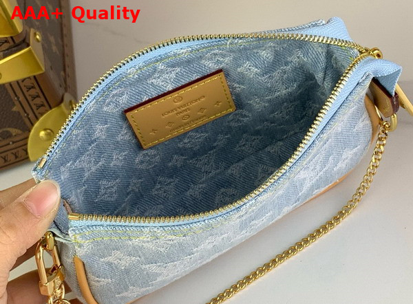 Louis Vuitton Mini Pochette Accessoires Sky Blue Monogram Denim Replica