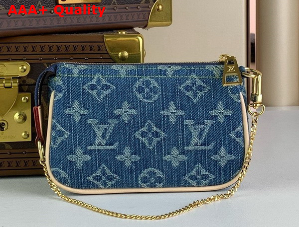 Louis Vuitton Mini Pochette in Denim Blue Monogram Denim M82960 Replica