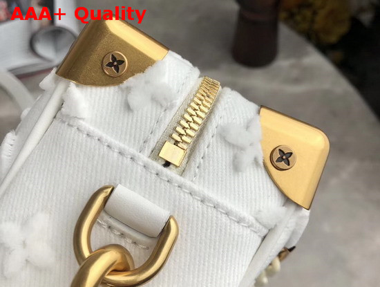 Louis Vuitton Mini Soft Trunk in Beige Monogram Embroidered Denim Replica