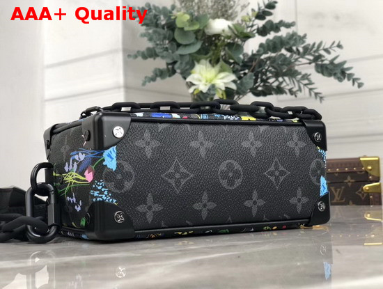 Louis Vuitton Mini Soft Trunk in Monogram Eclipse Canvas with Blooms Print Replica