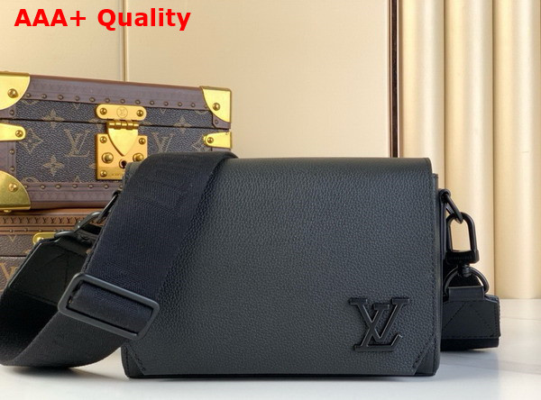 Louis Vuitton Mini Takeoff Messenger Bag in Black Cowhide Leather Replica