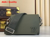 Louis Vuitton Mini Takeoff Messenger Bag in Khaki Cowhide Leather Replica