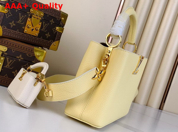 Louis Vuitton MiniMe Edition of the Capucines BB Handbag in Banana Yellow Taurillon Leather Replica