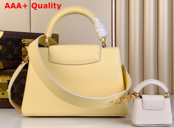 Louis Vuitton MiniMe Edition of the Capucines BB Handbag in Banana Yellow Taurillon Leather Replica