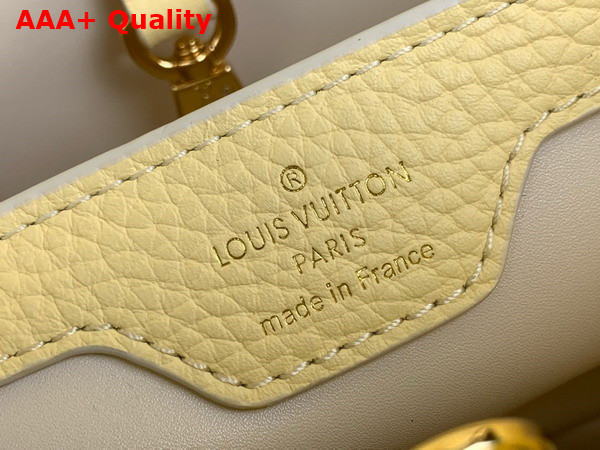 Louis Vuitton MiniMe Edition of the Capucines BB Handbag in Banana Yellow Taurillon Leather Replica